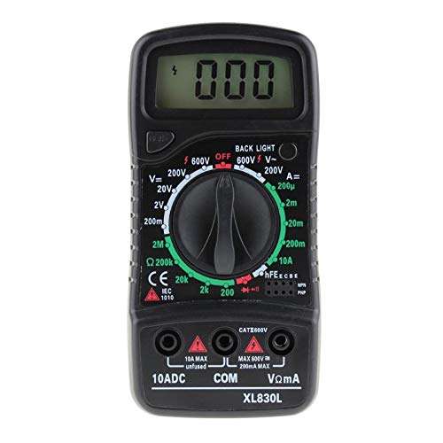 TenYua Handheld LCD Digital Multimeter 1999 XL830L AC/DC Voltage Amp Current Resistance Tester Blue Backlight Meter 1