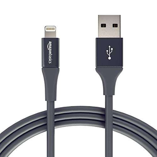 AmazonBasics Apple Certified Lightning to USB Charge and Sync Extra Tough Cable, 6 Feet (1.8 Meters) - Grey 1