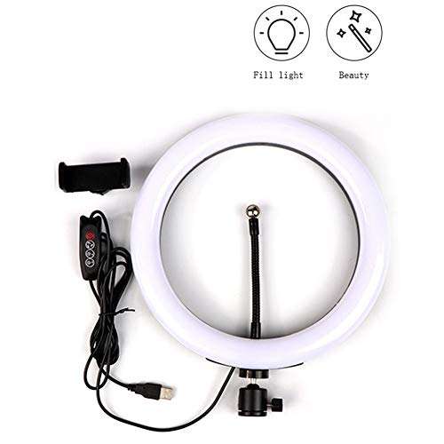 DTNSSTB 26cm LED Ring Light 3 Lights Mode 360 Degree Rotating USB for Makeup Video Shooting Photography Lighting 1