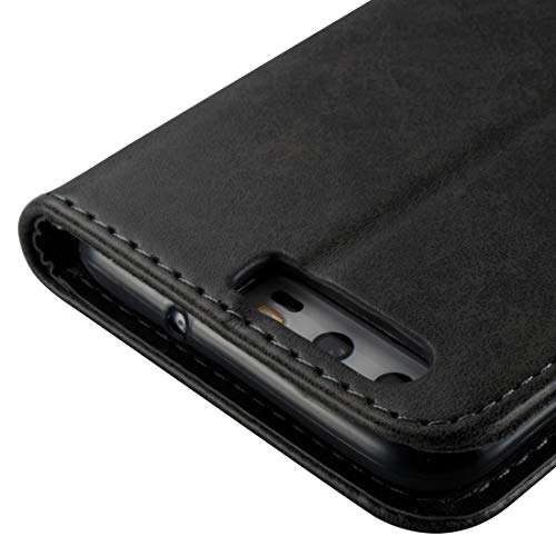 Jiangym Mobile Phone Leather Cases for Huawei P10 Skull Pressed Flowers Pattern Horizontal Flip Leather Case with Holder & Card Slots & Wallet & Lanyard (Black) Leather Cases (Color : Black) 6