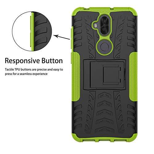 LiuShan ZenFone 5Q ZC600KL case, Shockproof Heavy Duty Combo Hybrid Rugged Dual Layer Grip Cover with Kickstand for ASUS ZenFone 5Q (ZC600KL) 6.0-inches Smartphone (with 4in1 Packaged),Green 5