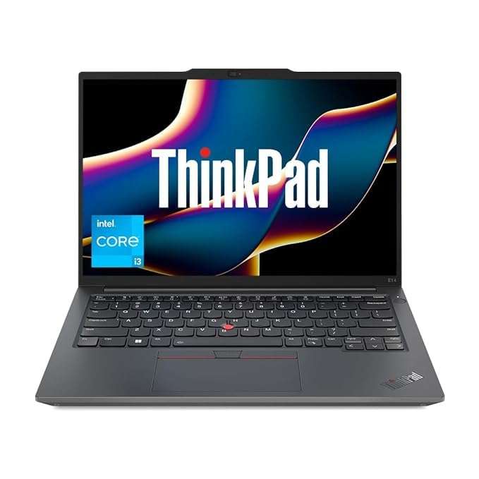 Lenovo ThinkPad E14 Intel Core i3 13th Gen 14" WUXGA IPS 300 Nits Thin and Light Laptop (8GB RAM/512GB SSD/DOS/Fingerprint/Black/1Y Premier Support/1.41 kg), 21JKS12V00 1