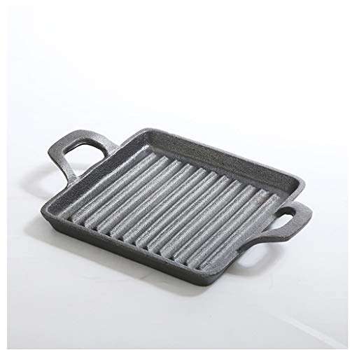 KGEZW 14 * 13.5cm Cast Iron Square Grill Plate with Double Ears Easy Access Steak Grill Pan Utensils for ki 1