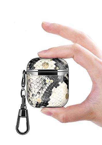 Simptech Designed for Airpods Case, Luxury Snakeskin 360° Protective Stylish Air Pod Earpods Case Cover with Keychain Compatiable with Apple AirPod 1st/2nd, Ideal Gift for Women and Girls 2