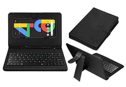 ACM Keyboard Case Compatible with Google Pixel 4A Mobile Flip Cover Stand Direct Plug & Play Device for Study & Gaming Black 1
