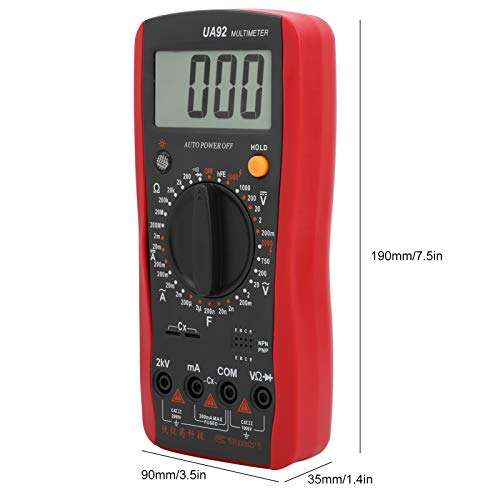 UA92 Digital Multimeter, AC DC Voltage Current Capacitance Meter with Large Screen Display for Electrical Appliances 3