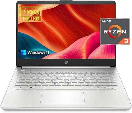 HP 2022 Newest 14 inch FHD Display Laptop, AMD Ryzen 3 3250U (Beat i5 7200U), 12GB RAM, 256GB SSD, AMD Radeon Graphics, WiFi 6, Bluetooth, Windows 11 Home, Bundle with JAWFOAL 1