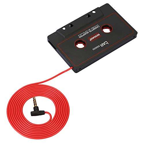 BESDATA Car Cassette Adapters for iPod, iPad, iPhone, MP3, Mobil Device, 3 Feet Long Cable with 3.5mm Male & 2.5mm Male Adapter & Microphone for Phone Calls, Black - KD200 3