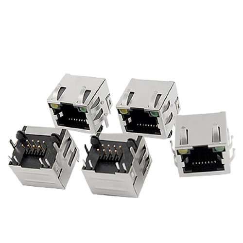 uxcell 5 Pcs 56 Series Shielded Network RJ45 Modular PCB Jacks 1