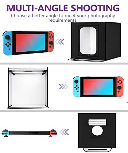 Photo Studio Light Box,SAMTIAN 16’’/40cm Professional Photo Box with 6 Color 8 Backgrounds 3200K-5500K Bi-Color Dimmable Photography Lighting Kit for Photography 4