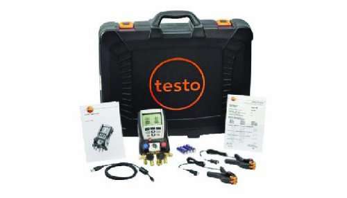 Testo 0563 5703 Refrigeration System Analyzer Kit with 2 Clamp Probe, Case and USB Cable, -58 to 302 Degree F Range 1