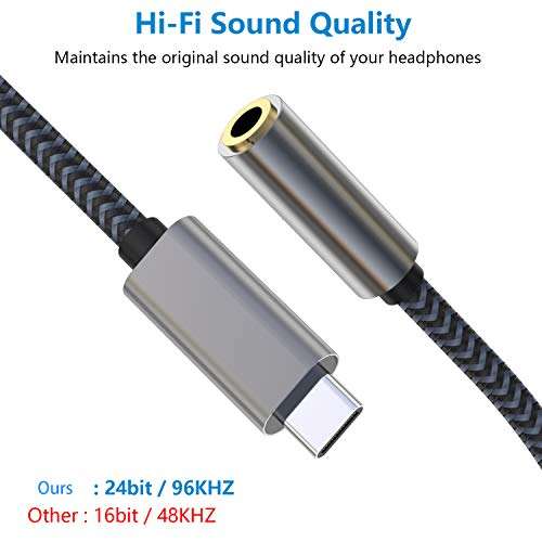MORELECS USB C to 3.5mm Audio Adapter Aux to USB C - USB Type C to 3.5mm Female Headphone Jack Adapter Compatible with iPhone 15 Plus/15 Pro Max, Galaxy S24 S23 S22 S21, Pixel, MacBook 4