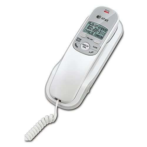 AT&T TR1909 Trimline Corded Phone with Caller ID, White 3