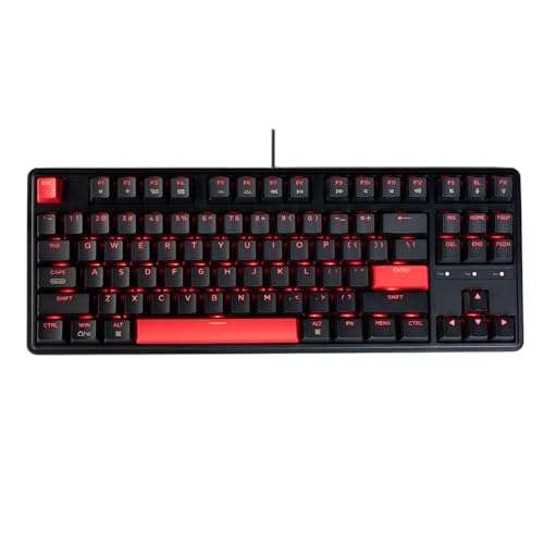 Keychron C3 Pro QMK/VIA Custom Gaming Keyboard, Programmable 87 Keys Compact TKL Layout Gasket Mount, Red LED Backlight Wired Mechanical Keyboard with Red Switches for Mac/Windows/Linux 3