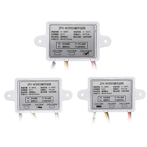 HDHUA Modification Accessories W3003 12V/24V/220V Microcomputer Digital Display Intelligent Temperature Controller Electronic Fit for Burner Fuel Machine Controller (Size : 24V) 2