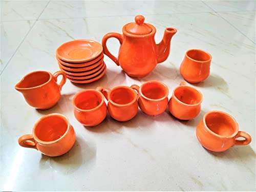 BhagyaShree Ceramic Kids Toys Kids Tea Set/Tea Cups Set with Suacers for Children DIY Kitchen Ceramic Tea Set for Kids Tea Set Tea Party Teapot Play Set Girls Kitchen Toy for Kids ONLY 1