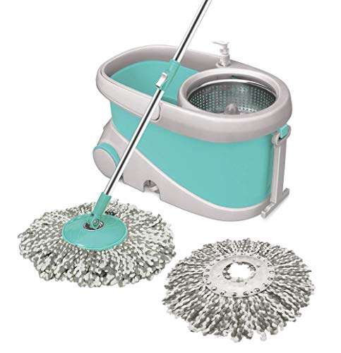 Spotzero by Milton Prime Spin Mop,Aqua Green & Classic Spin Mop, 7 Pcs & Floor Cleaning Zero Dust Broom XL (Aqua Green) 2