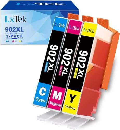 LxTek Compatible Ink Cartridge Replacement for HP 902XL 902 XL to use with Officejet 6978 6968 6962 6954 6975 Printers (1 Cyan 1 Magenta 1 Yellow, 3 Pack) 1