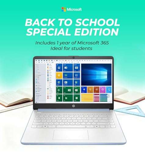 HP Ultrabook Laptop with Office 365 & Copilot AI • Intel 4-Core CPU • 1.1TB Storage (1TB OneDrive and 128GB SSD) • 8GB RAM • Windows 11 w/o Earbuds 2
