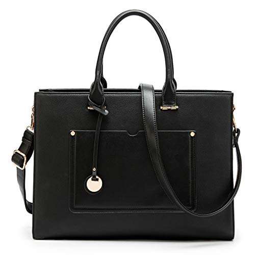Laptop Tote Bag for Women 15.6 Inch 16 Large Capacity Multi Pockets PU Leather Ladies Busiess Leisure Shoulder Computer Laptop Case 3