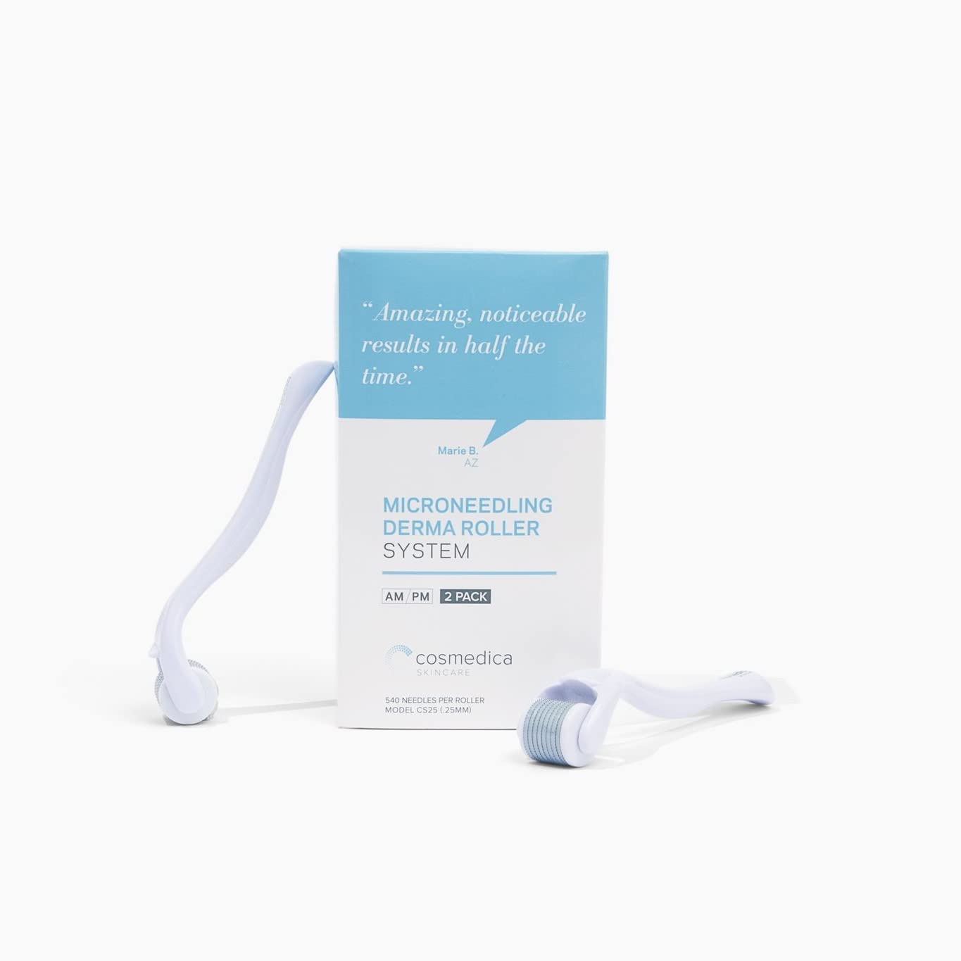 Cosmedica Microneedling Derma Roller for Face 0.25 mm Facial 540 Micro Needles, Skin Care Cosmetic Needling Instrument 1