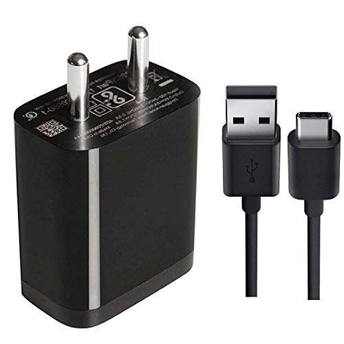 Brandshub Type C Charger Compatible with Xiaomi Redmi 8A Dual Charger Original Mobile Charger Power Adapter Fast Hi Speed Travel Charger with 1 M USB Type C USB Charging Data Cable CPB - Black