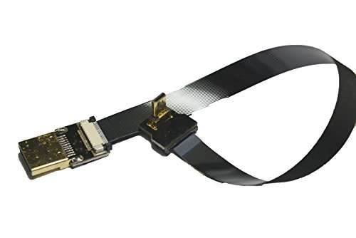 Permanent Black FFC HDMI 20CM FPV HDMI Cable Micro HDMI Male 90 Degree Angled to Standard HDMI Male Full HDMI Normal HDMI for panasonic lumix GH4 blackmagic BMPCC Sony Alpha Sony A5000 A6000 A7S A7R 5
