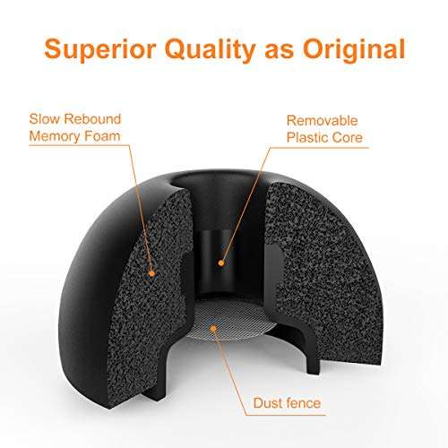 Link Dream 12 Pieces Replacement Ear Tips for AirPods Pro AirPods Pro 2nd Generation 2022 Accessory Memory Foam Ear Buds Tips with Portable Storage Box (Black) 3