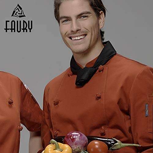 Ubersweet® FAURY Unisex Chef Scarf Towel Chinese and Western Restaurant Cafe Waiter Kitchen Triangle Cravat Food Service Work Wear: Coffee, One Size 2