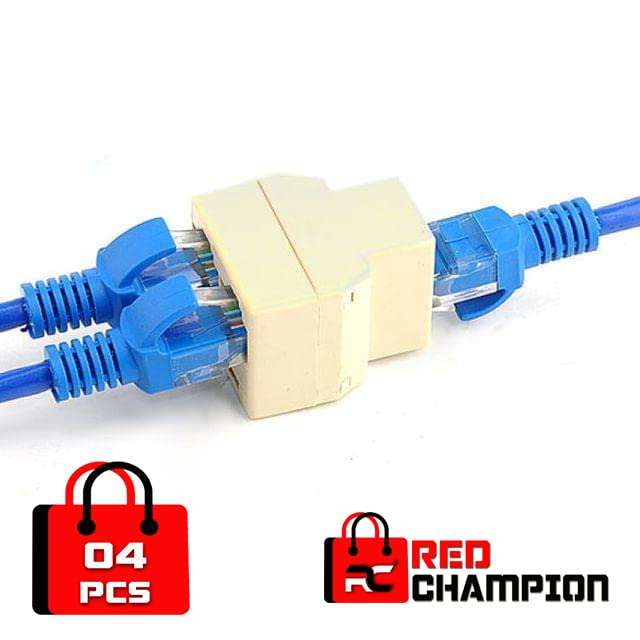 RJ45 Splitter, Ethernet Splitter, RJ45 Splitter Adapter LAN Network Internet Splitter 1 to 2, Ethernet Cable &LAN Internet Splitter for Cat5 Cat5e Cat6 Cat 7 (Pack of 4) (White) 2