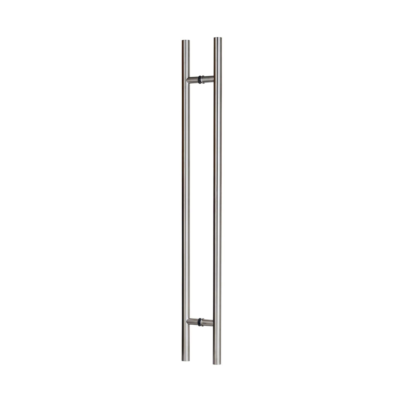 Prima Decorative - 72 Inches Door Pull Round Stainless Steel Back to Back Side Mount Bar Pull Handle for Entry Door Hardware Round 'H' Type/Ladder Type - Satin 1