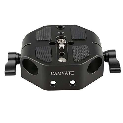 CAMVATE Camera 15mm Rod Type Universal Baseplate Compatible for C100/300/500(Black) - 1448 4