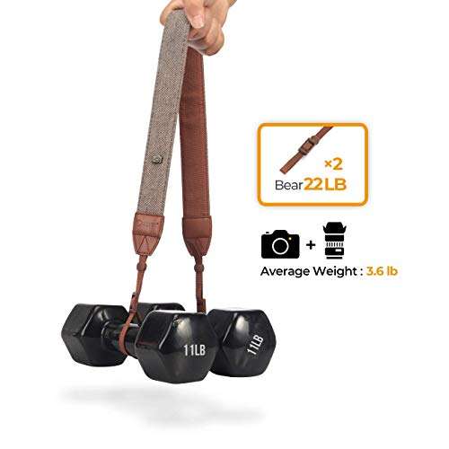 TARION Camera Strap for Photographers, Adjustable Neck Shoulder Camera Strap for Film Camera, 54in/137cm Crossbody DSLR SLR Camera Strap Universal Qucik Release Brown (Upgraded Version) 2