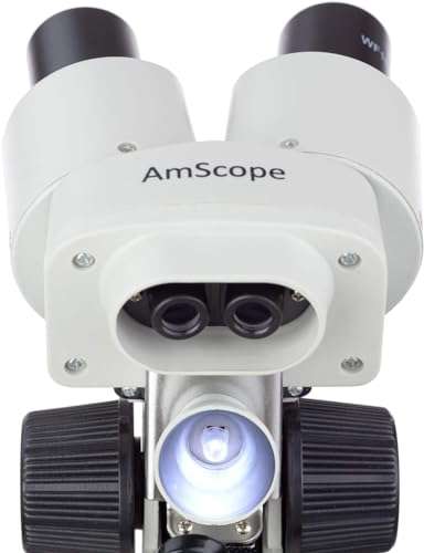 AmScope Kids SE100-LED Portable Binocular Stereo Microscope, WF10x Eyepieces, 20X Magnification, LED Light Source, Battery-Powered 2