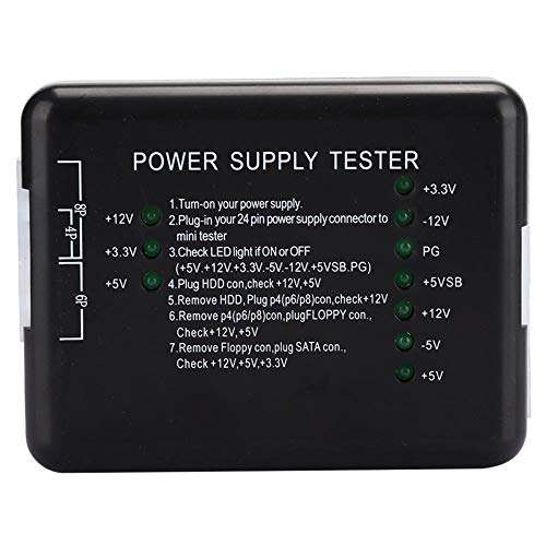 Computer PC Power Supply Tester ATX Power Supply Tester PSU Tester, PC Power Supply Tester Computer Power Supplies ATX Connectors Power Supply Tester with LED Indicator Light, Plug & Play(20/24 Pin) 1