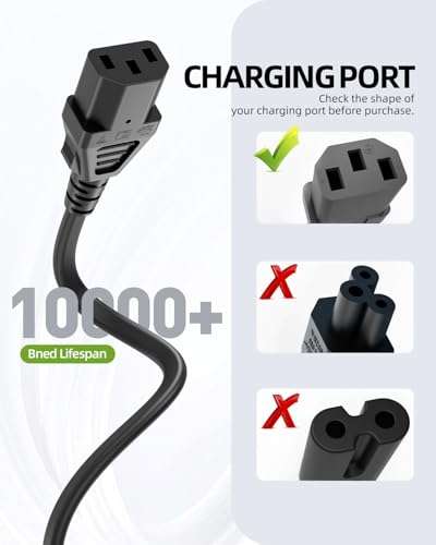 3 Prong Power Cord Cable Fit for Panasonic Samsung Dynex Sanyo Epson Projector Sony Sharp TV Computer Monitor 2