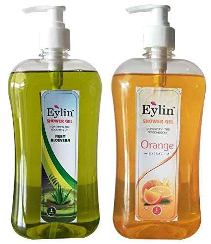 Eylin Herbal Shower Gel Orange Extract & Neem/Aloevera Extract (Combo 1 Liter Of Orange Extract & 1 Liter Of Neem/Alovera Extract) 2