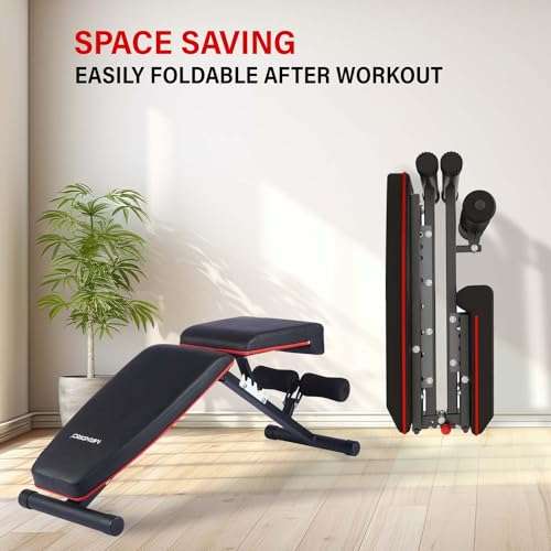 WELCARE Multi Adjustable Weight Bench for Home Gym - Foldable Workout Bench Press with Heavy Duty Steel, Folding Sit up Flat Incline Decline Strength Training Bench for Full Body Exercise 3