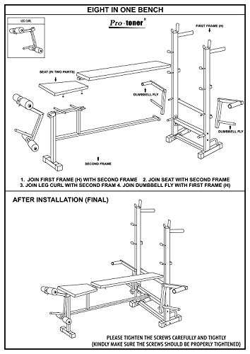 Protoner PR8IN1 Blend Decline Multi Bench for Home Gym 8-in-1 250 Kg Support 5