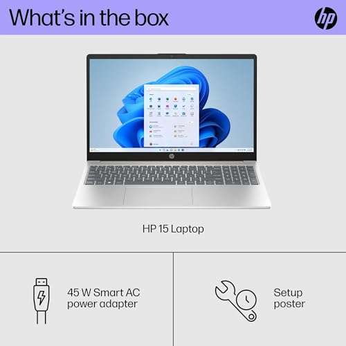 HP 15-inch Laptop 2023, AMD 4-Core Ryzen 5 7520U, 15.6" FHD Display, AMD Radeon Graphics, 8GB LPDDR5 256GB SSD, Wi-Fi 6, HDMI, Type-C, 1080p FHD Camera, Rose Gold, Win10 Home 4