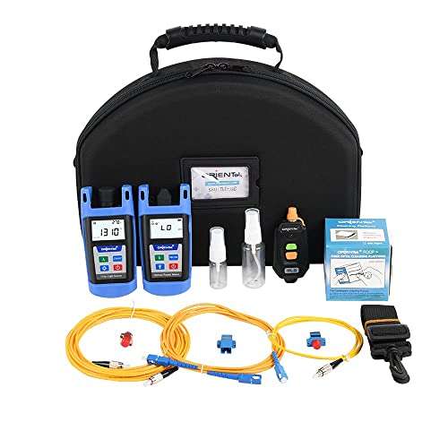 ORIENTEK TLT-12E Fiber Optic Tool Kit Fiber Connector Microscope + Fiber Optic Power Meter + Optical Light Source +VFL FTTH Loss Test Kit Optical Power Meter OPM OLS (TLT-12E) 1