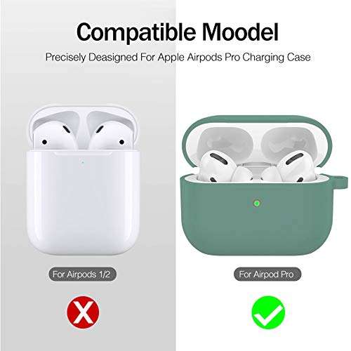 Vabogu AirPods Pro Case Silicone Protective Cover Skin Compatible with AirPods Pro(Front LED Visible), Dark Green (11) 3