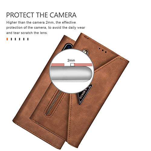 JZ [Zipper][Wrist Strap] Bag Design Wallet Case for Samsung Galaxy S21 Ultra 5G Protective PU Leather Flip Cover - Black 3