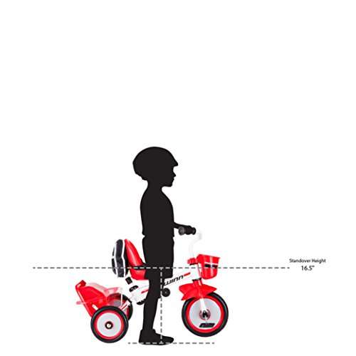 Schwinn Easy Steer Bike for Toddler, Kids Tricycle with Removable Push handle, Steel Trike Frame, Boys and Girls Ages 2-4 Year Old, Red/White, 8" 6