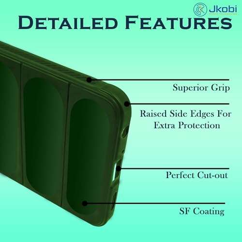 Jkobi Back Cover Case for Realme Narzo 70 5G (Matte Liquid Silicone | Micro-Fiber Cloth Inside | Camera Protection | Shockproof | Green) 3
