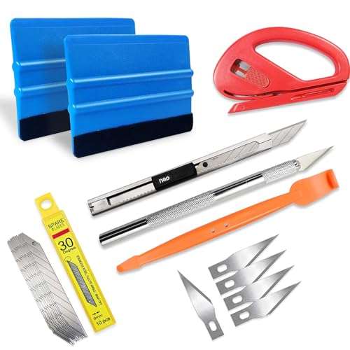 tiptopcarbon Car Vinyl Wrap Window Tint Film Tool Kits with Felt Squeegee Wrap Stick for Vinyl Installation 1