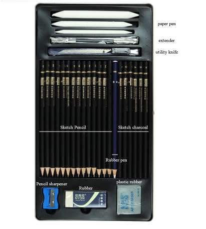 SAMVARDHAN Professional Sketching & Drawing Art Tool Kit - Drawing Pencils, Graphite Pencil Set, Art Pencils, Shading Pencils Set of 29 Pcs 3