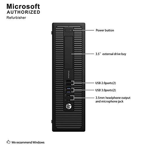 HP EliteDesk 705 G1 Small Form Factor PC, AMD Quad A10 PRO-7800B up to 3.9GHz, 8G DDR3, 1T, DVD, WiFi, BT 4.0, Windows 10 Pro 64 Bit-Multi-Language Supports English/Spanish/French (Renewed) 5