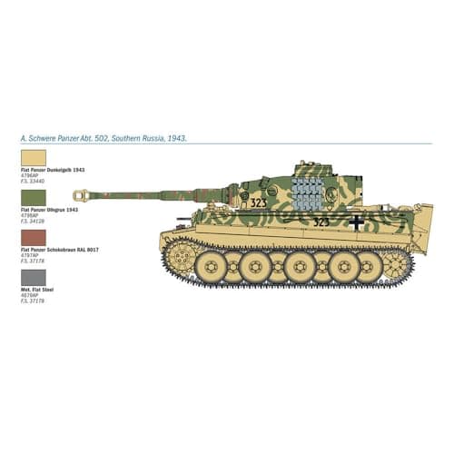 Italeri 6557 Tiger I Ausf. E Early Production 1/35 Scale Plastic Model Kit 6