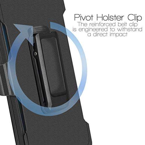 Customerfirst for LG V60 ThinQ, [Built-in Screen Protector] Holster Belt Clip Kickstand Heavy Duty Full Body Armor Shockproof Protective Case for LG V60 5G (Black) 4